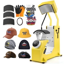 3-in-1 Auto Cap Heat Press Machine, Hat Heat Press w.Replaceable Heating Pads