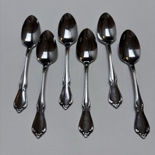 VTG Oneida Oneidacraft Deluxe Chateau Stainless Flatware Teaspoons Set Of 6
