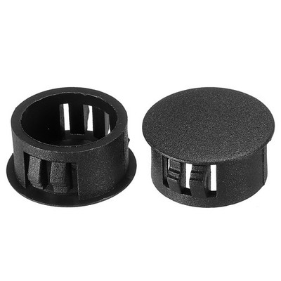 60Pcs 11/16'' Hole Plugs Plastic Hole Plugs Circular Hole Plug Cover Black