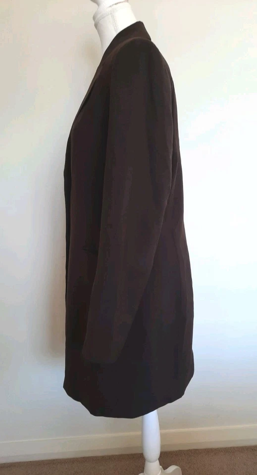 Ojay Long Jacket Blazer Brown Button Front Size 12 VGC - image 2 of 4