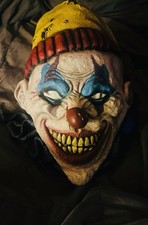 Vintage Spooky Clown Mask by Mask Illusions Halloween Full Head Oversized