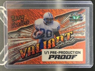 Barry Sanders Leaf Valiant Spirit 1/1 Pre-Production Proof 