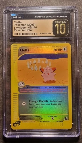 Reverse Holo Cleffa #48 CGC Pristine 10 / PSA 10+ 2003 Skyridge US/UK/CA/EU