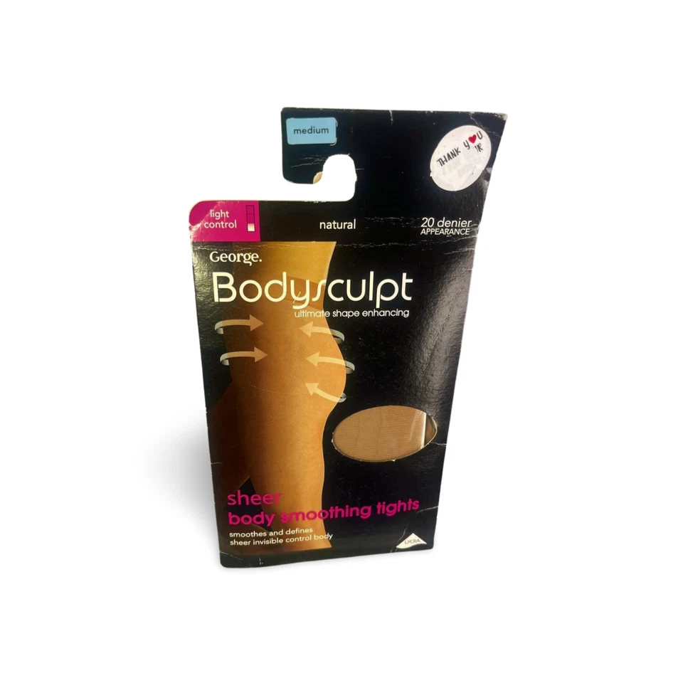 20 Denier Natural Tights Body Smoothing Light Control George Bodysculpt M - Image 2 of 4