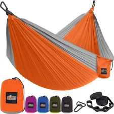 Durable Portable Camping Hammock, Holds 400lbs with Heavy Duty Tree Straps, C...