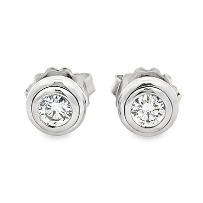 18ct Stud Earrings White gold with diamonds approx. 0.77 ct tw/VS   fantastic