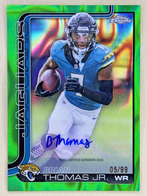 2025 Topps Chrome Brian Thomas Jr Green Lava auto /99 Jacksonville Jaguars