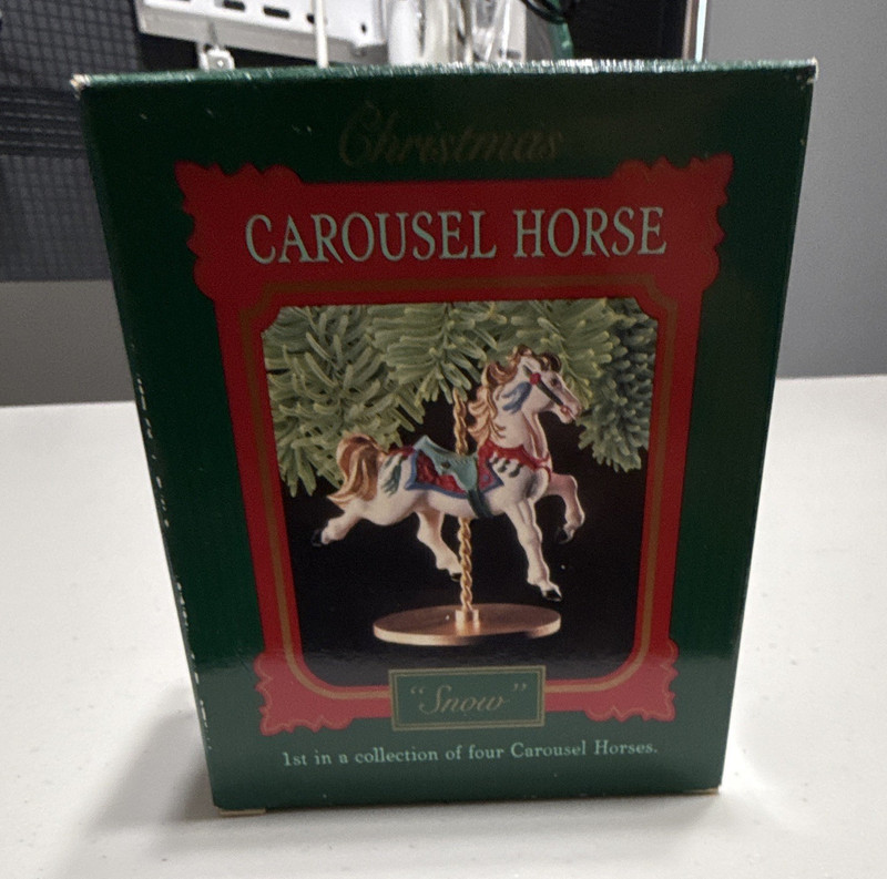 Hallmark 1989 Carousel Horses Snow Carousel Horse Christmas Ornament XPR9719