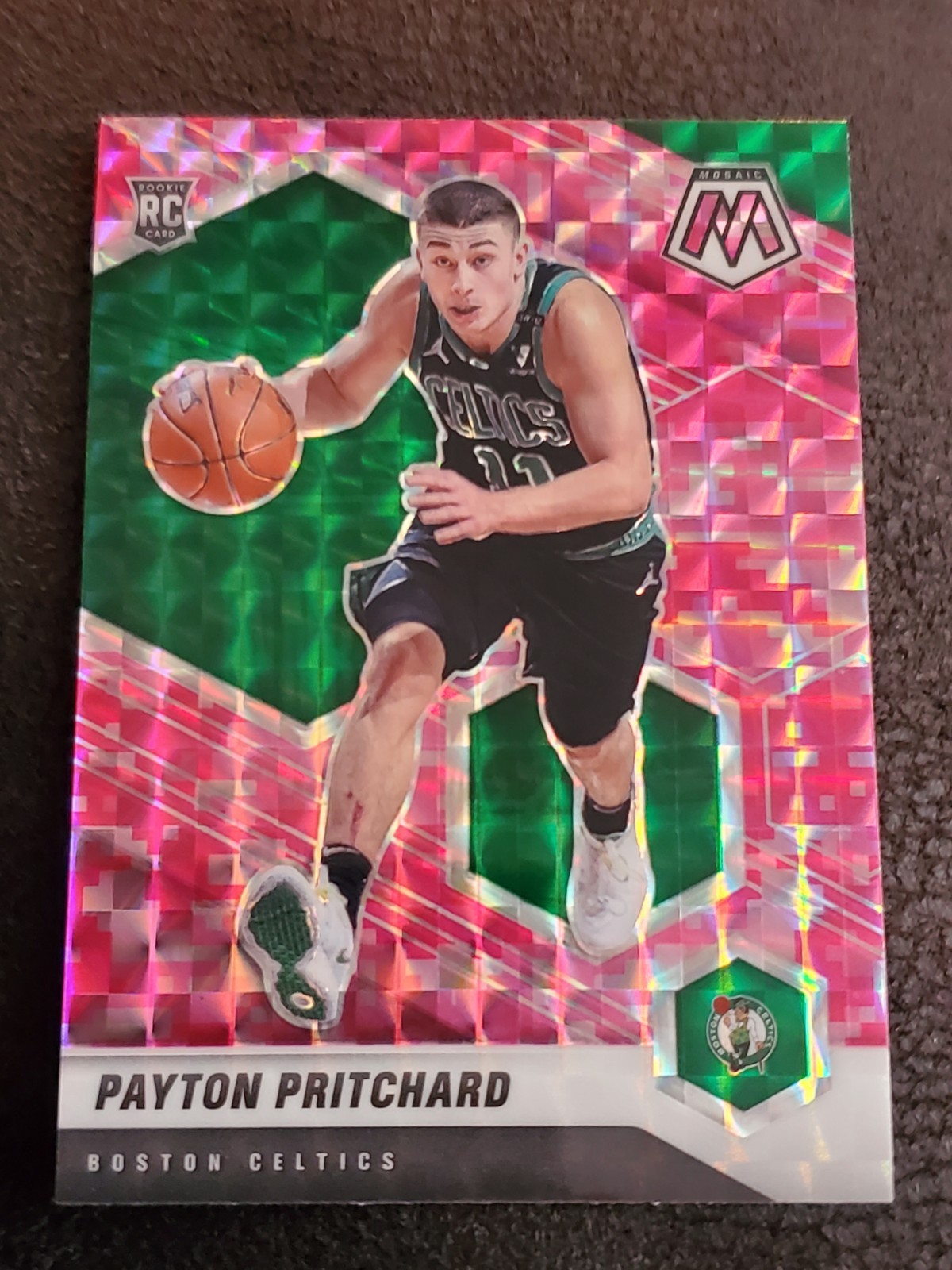 2020-21 Mosaic Payton Pritchard RC Camo Pink Rookie #210 Celtics