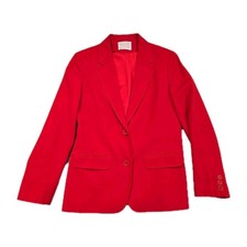 PENDLETON WOMENS JACKET BLAZER SIZE 8 RED 100 WOOL LINED Vintage