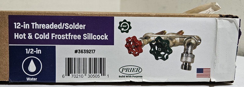 Prier C108 12-in Hot Cold Mixing Freezeless Hydrant Sillcock 3639217