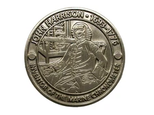 John Harrison - Antique Silver Finish - New Unactivated Geocoin