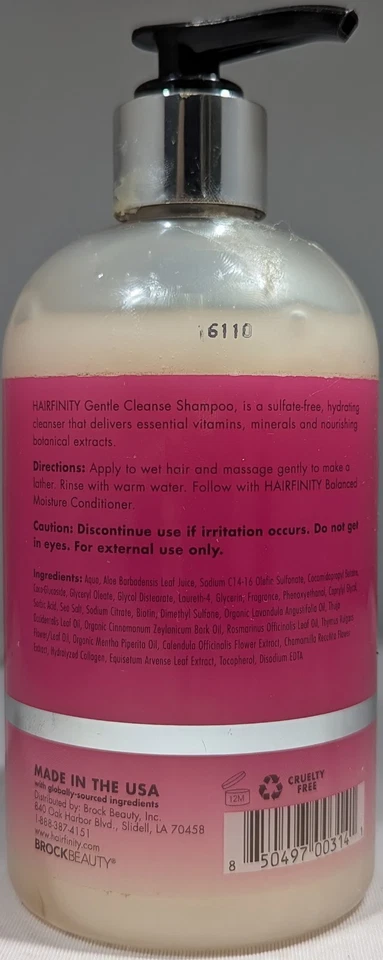 Шампунь BrockBeauty Hairfinity Gentle Cleanse, 12 унций - Изображение 2 из 2