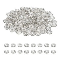 8Mm Rondelle Abstandshalter 200X Kristall Strass Perlen FüR Schmuck Diy Silber
