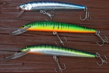 3 Bagley's fishing lures, bang o lure 5, top gun 4