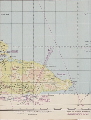 WW2 1943 Restricted Map AAF Aeronautical Chart Bahamas Great Inagua Island (585) - Picture 3 of 5