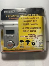 Springfield NOAA 7 Channel Emergency Weather Radio with LED Flashlight - New