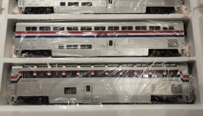MTH O Scale SuperLiner 4 Car Passenger Set Amtrak 20-6524 | eBay