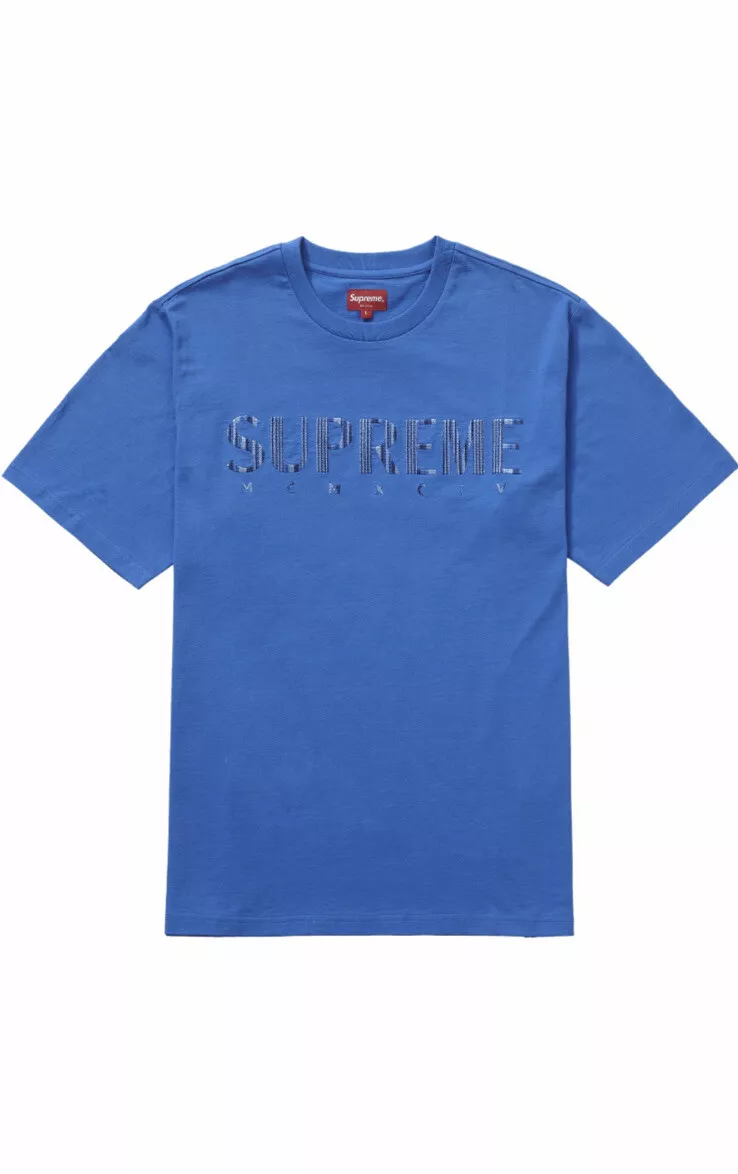 T shirt logo Supreme Gradient bleu taille XL flambant neuf 