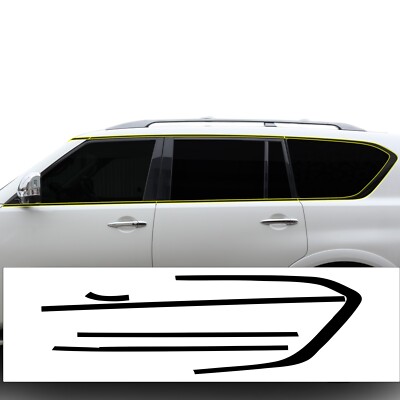 Fits Nissan Armada 2017-2024 Side Window Chrome Delete Decal Blackout Vinyl Trim