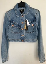 NEW! NWT HOUSE OF HARLOW 1960 Crop Denim Jean Jacket Size XS