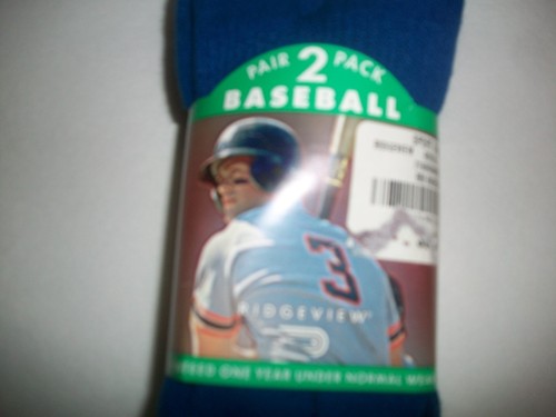 Ridge View 2 Pair Child Baseball Socks New, Size 7-9 She Size 12.5-4 Royal Blue - Picture 4 of 8