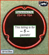 Derby Cover Gasket 5-pk, steel-core Foamet 70-1999 Shovel & Evo, ref. 25416-70 A