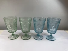 Tabla Home Hobnail Spring Bunny Rabbit Glass water / Wine Goblets, Set Of 4