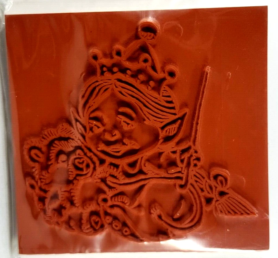 Oso de peluche de costura de elfo Navidad Polo Norte sello de goma rojo profundo Foto 2 de 2