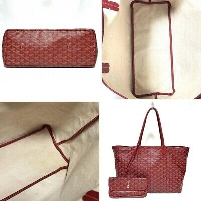 Goyard Saint Louis PM Tote Bag Canvas Leather Red Authentic Goyard Saint Louis PM Tote Bag Canvas Leather Red Authentic