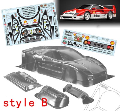1/10 RC Drift Racing Touring F40 Car Clear Transparent Body Shell