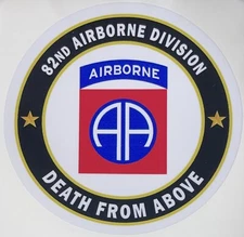 US Army 82nd Airborne Division "Death From Above" Sticker Waterproof D315