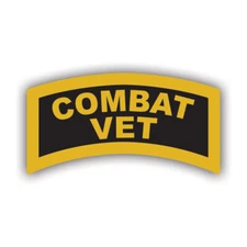 Combat Vet Tab Sticker Decal - Weatherproof - military veteran vet served