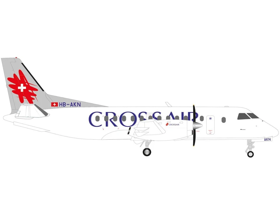 SAAB 340 AIRCRAFT "CROSSAIR" 1/200 DIECAST MODEL BY HERPA HE573252 - Image 2 of 2