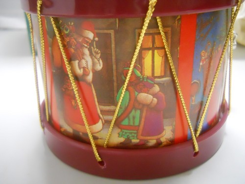 Vintage Christmas Ceramic Anthropomorphic Teddy Bear Drum Wind Up Musical 80’s - Picture 10 of 17