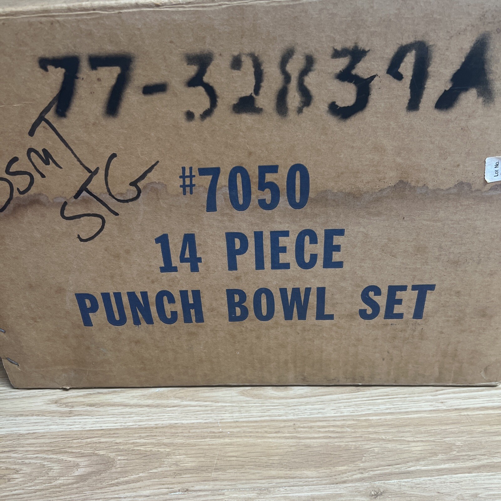 VTG Handblown 14 Piece Riekes Crisa Moderno Crystal Punch Bowl, Cups, Ladle