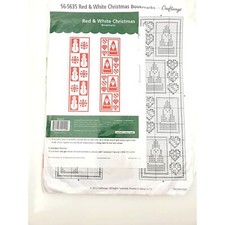 Craftways Kit 56-5635 Red  White Christmas Bookmarks Finish 2" x 8"
