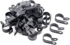 100PCS 3/4" Nylon Cable Clips Assortment R-Type Cable Clip Kit Black Plastic Wir