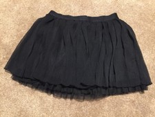 Girls Cherokee Black Pleated Mini Skirt Lined Netting Overlay M 7-8