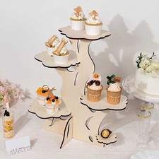 NATURAL 19" Wooden 5 Tier Cupcake Dessert DISPLAY STAND Tree Tower Party Events