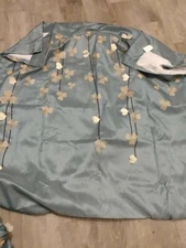 Lush Decor Riehl semi sheer flutter floral curtain panel 42 x 84" aqua faux silk