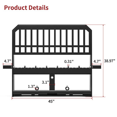 Skid Steer Tractor 45'' Frame Quick Tach Pallet Fork Attachment 4000LB Heavy Load
