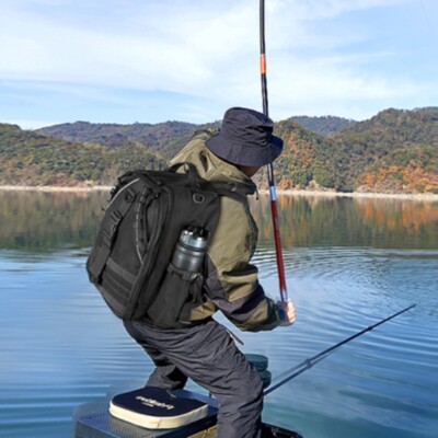 Fishing Backpack with Rod Holder Fishing Tackle Shoulder Storage Bag  Durable