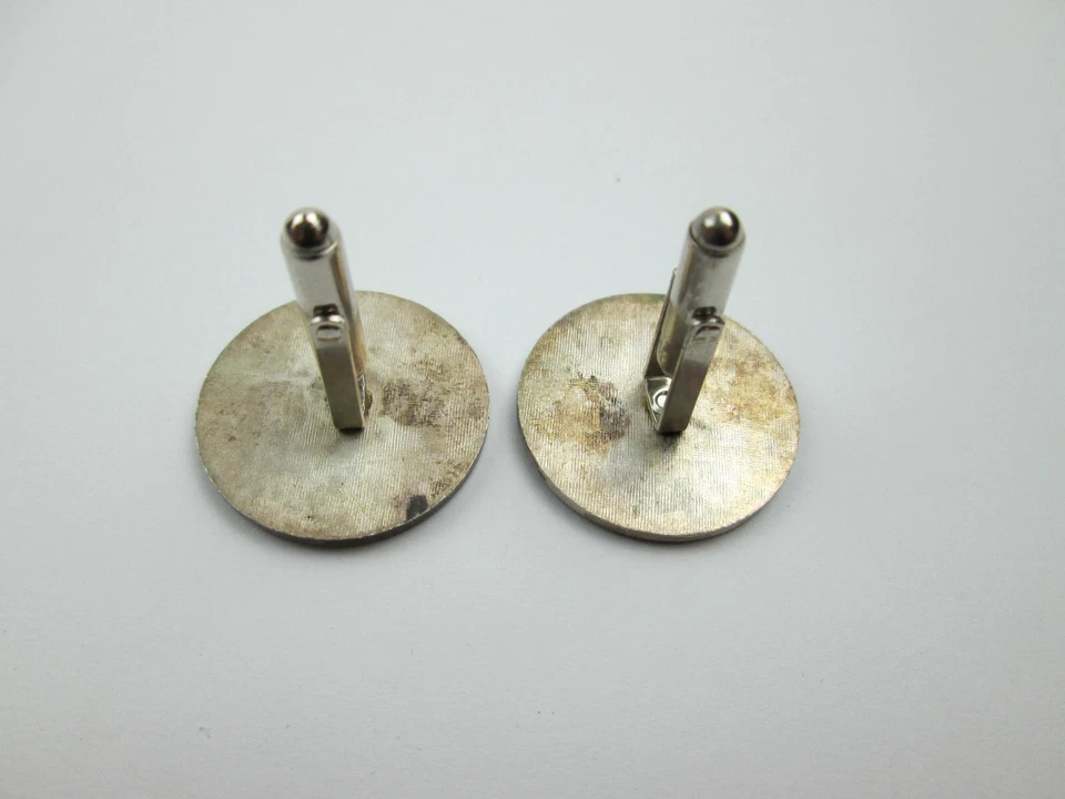 Gemelos Metropolitan Country Club Golf Association MCCGA tono plateado ~1" Foto 4 de 4