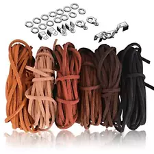 SOSMAR 6 Rolls x 5.5 Yards Faux Leather Cord Suede Cord String Rope 6 Colors