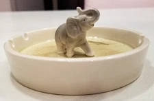 Vintage Rare 1981 OTAGIRI ELEPHANT Ashtray ~ Handpainted & ADORABLE 