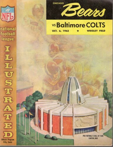 1963 (10/6) Football Program, Baltimore Colts @ Chicago Bears Wrigley Field ~ VG - Afbeelding 1 van 7
