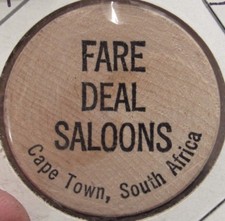 Ancienne affaire tarifaire salons Le Cap, Afrique du Sud bois nickel - jeton