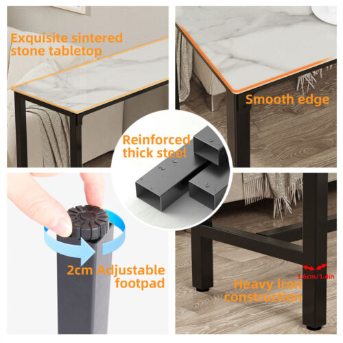 Heavy Duty Bar Table Bar Height Pub Table Rectangular Marble Top Kitchen Table - Picture 11 of 12