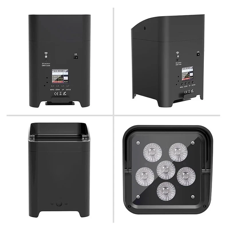 Wifi Remote DMX 6*18W RGBWAUV 6in1 Battery Powered Uplight LED Par Light Wedding - Image 4 of 4